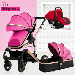 2020 new baby trolley high landscape 3 to 1 baby stroller double faced children free shipping in four seasons in Russia
